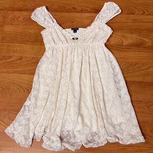 White Fable Floral and Lace Babydoll Dress